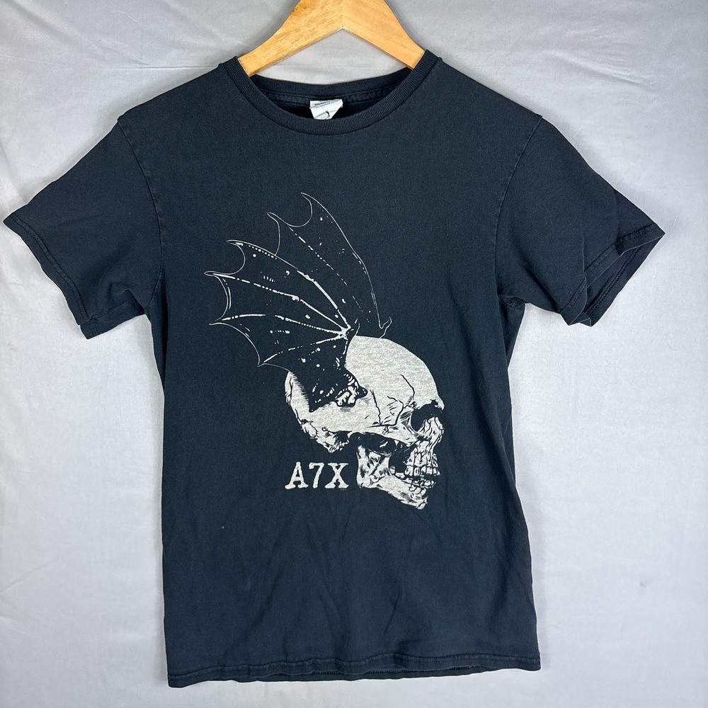 Vintage Avenged Sevenfold A7X Shirt Size Small Winged Skull Black